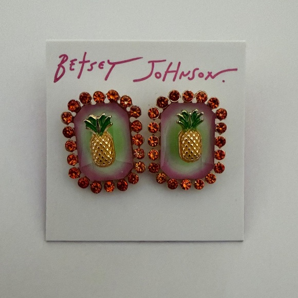 Betsey Johnson Backyard Stone Bib Collar Necklace, Ladybug & Pineapple Earrings - Picture 6 of 9
